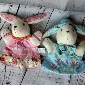 Easter bunny hand puppets 7"